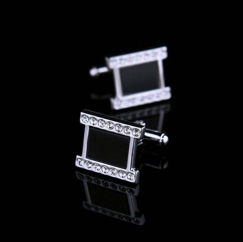 Elegant gemstone edge cufflinks with purple stones for formal wear