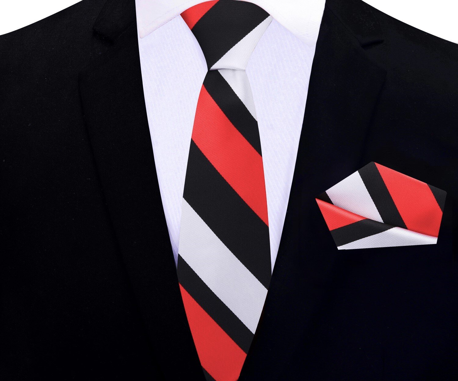 Close-up of luxury silk necktie with striped pattern, suitable for formal wear