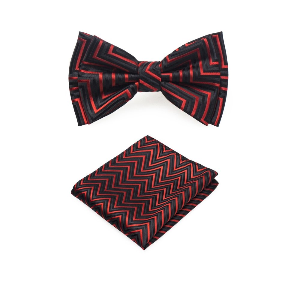 Boy wearing a kids bow tie and pocket square for a wedding