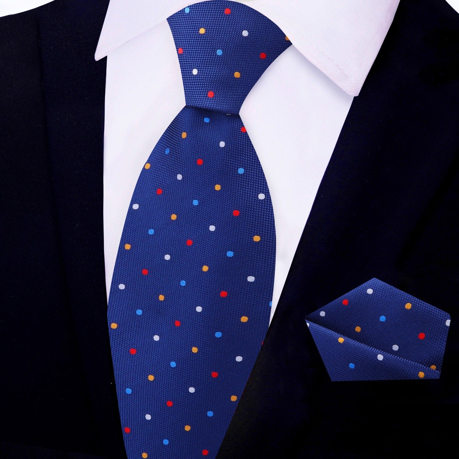 Silk necktie styled with a navy suit and crisp white shirt—ideal mens necktie for weddings