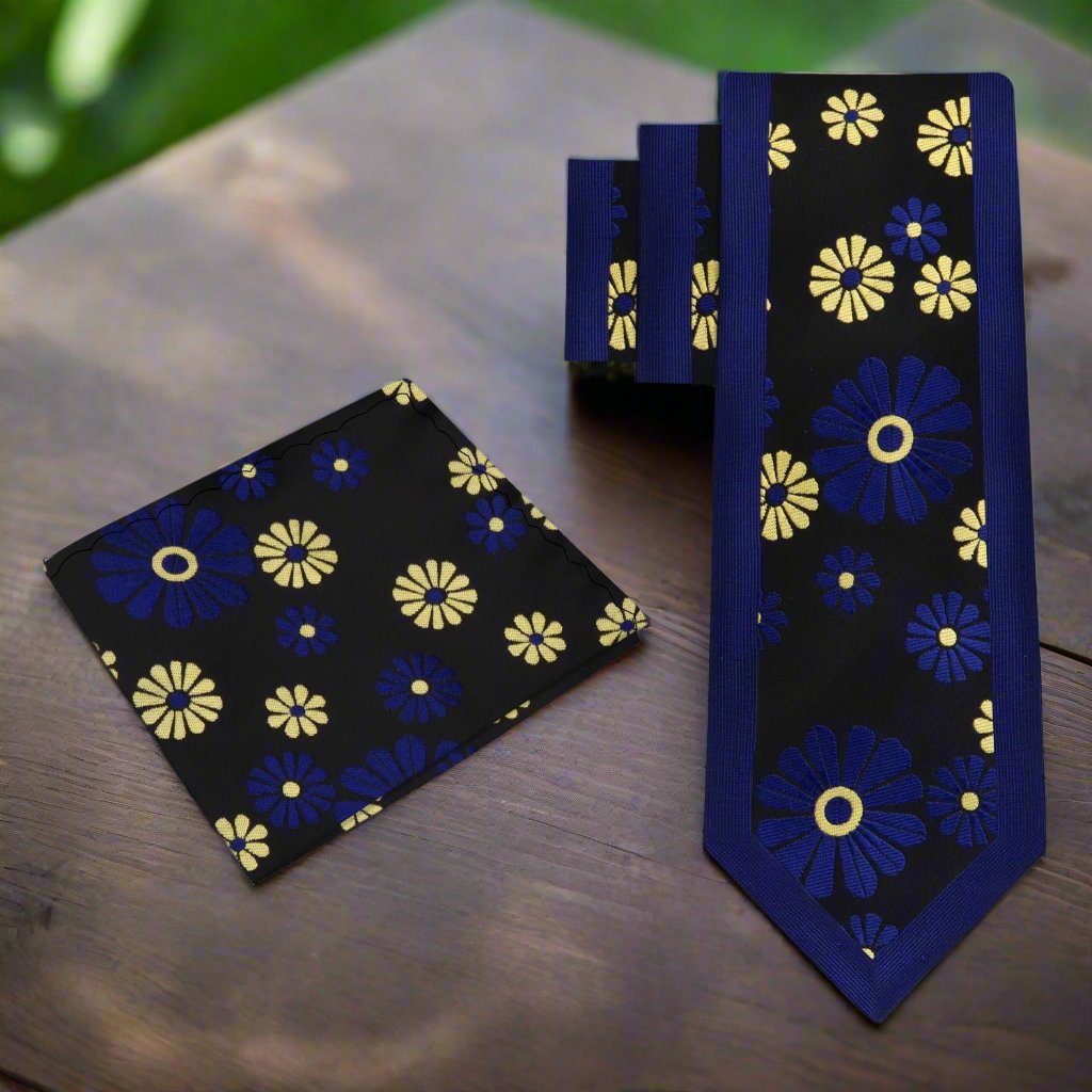 Cactus flower necktie displayed against a crisp white dress shirt, showcasing vibrant colors.