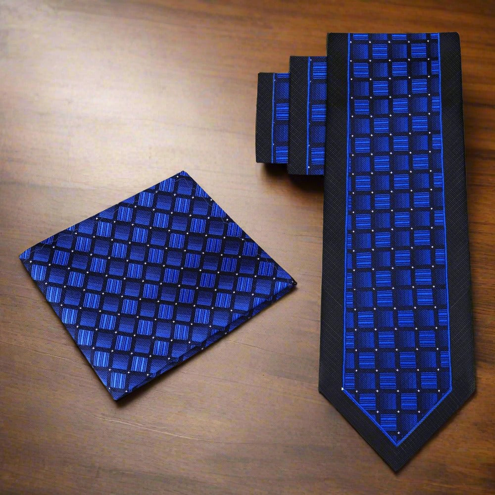 Detail shot of the premium mens dress tie with honeycomb pattern in rich colors