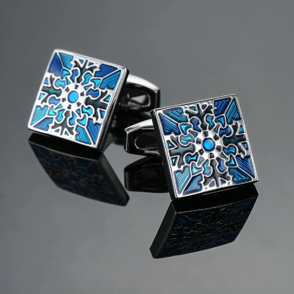 Set of unique cufflinks in various shapes and colors, ideal for gifts