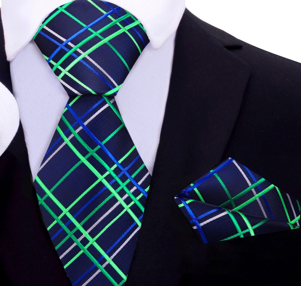 Elegant presentation of the Legion plaid silk necktie for formal occasions