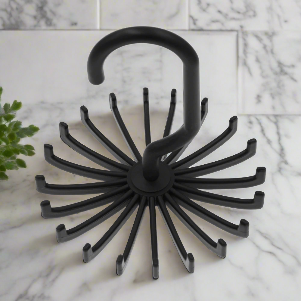 Elegant Solutions bow tie organizer showcasing 24 slots in a closet