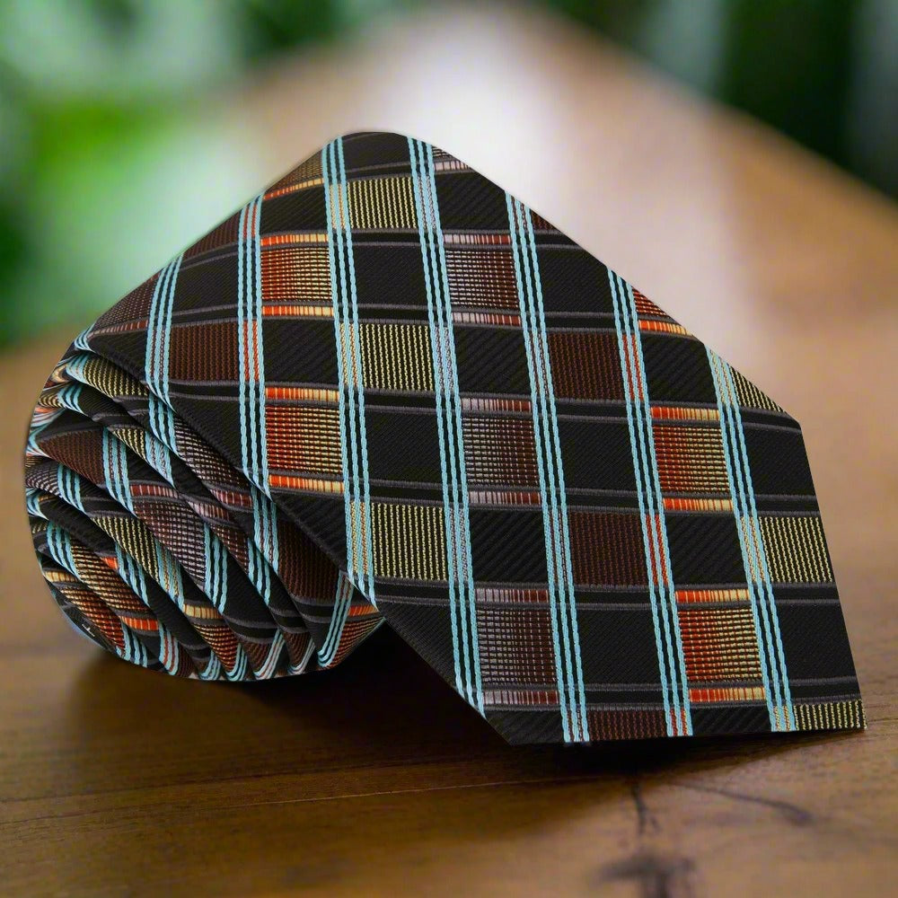 Mens silk necktie styled with a navy suit for wedding attire