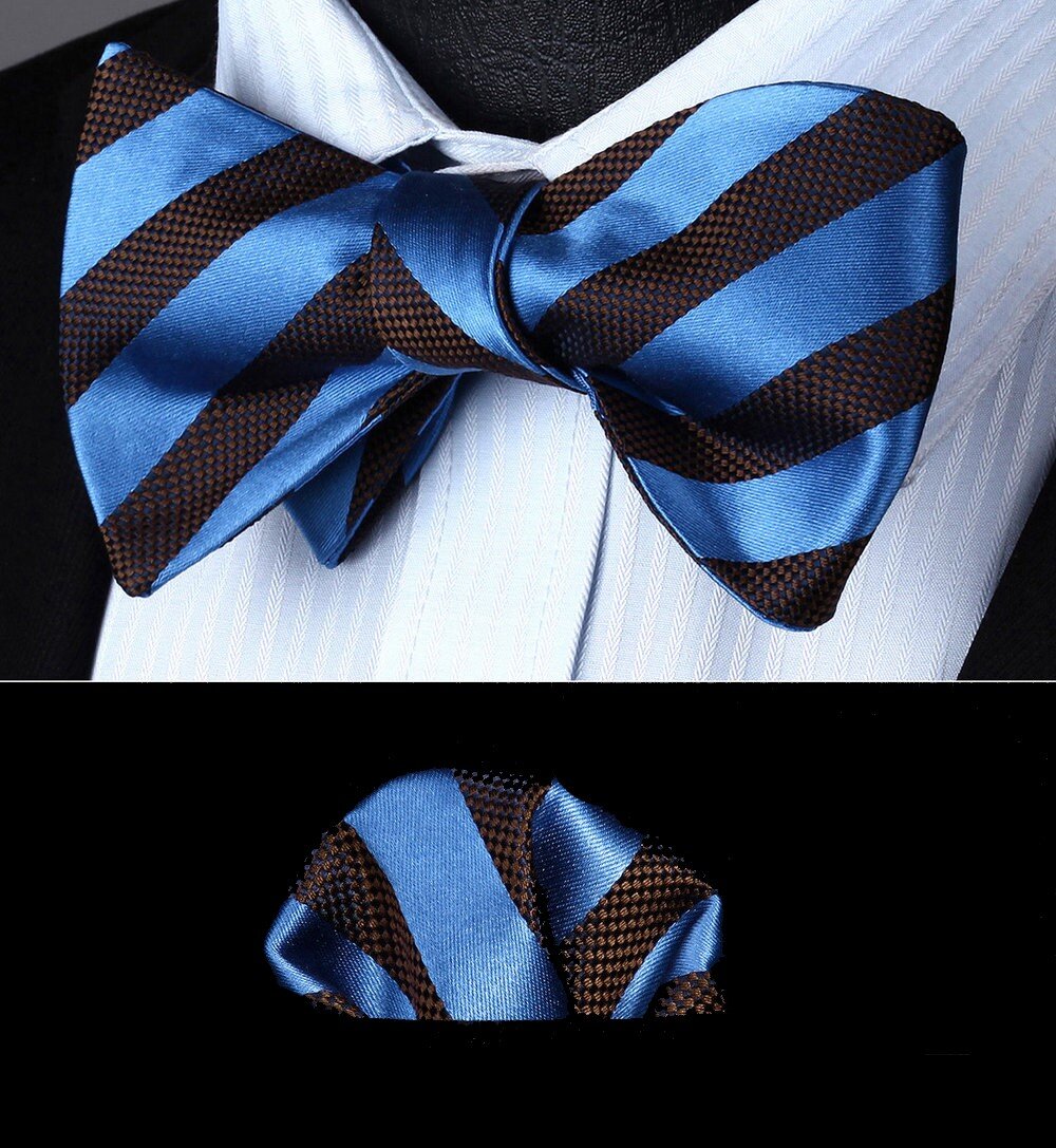 Matching pocket square with diagonal stripe pattern in a suit