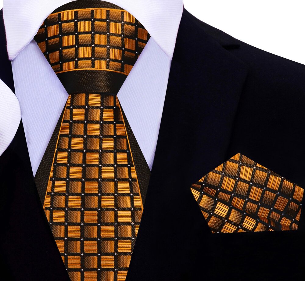 Detail shot of the premium mens dress tie with honeycomb pattern in rich colors