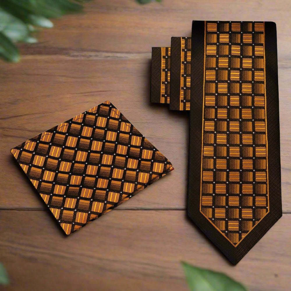 Matching pocket square with silk tie for a complete sophisticated look
