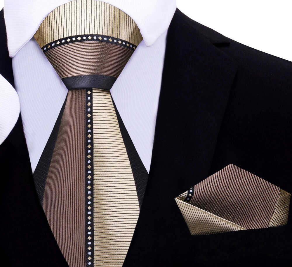 Close-up of silk necktie fabric highlighting craftsmanship and detailed design