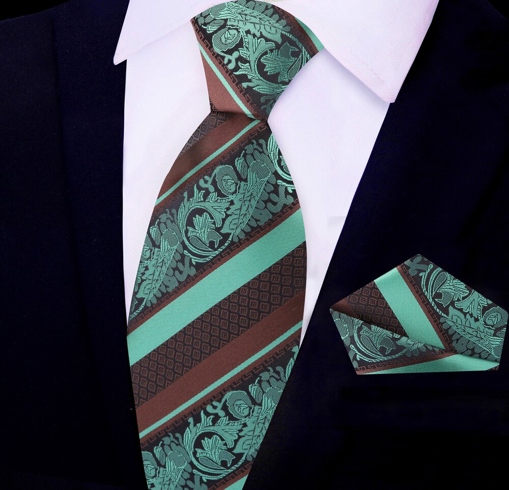 Luxury silk tie and handkerchief set displayed elegantly on a tailored suit, perfect for spring formal events.