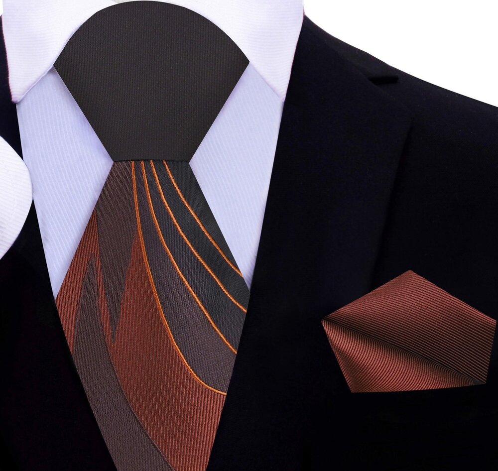 Elegant silk tie with abstract line pattern in deep blue for business or formal occasions