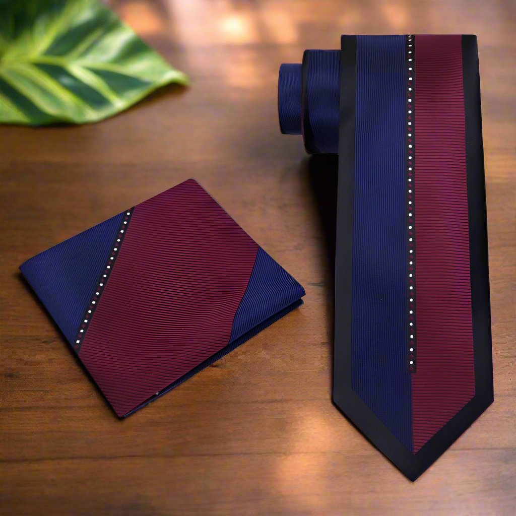 Man wearing a formal silk tie with intricate pattern for a special event