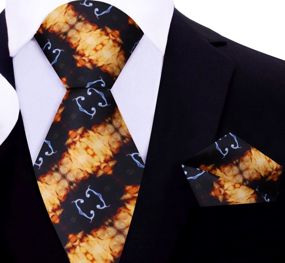 Stylish presentation of the necktie alongside a white dress shirt, highlighting its elegance.