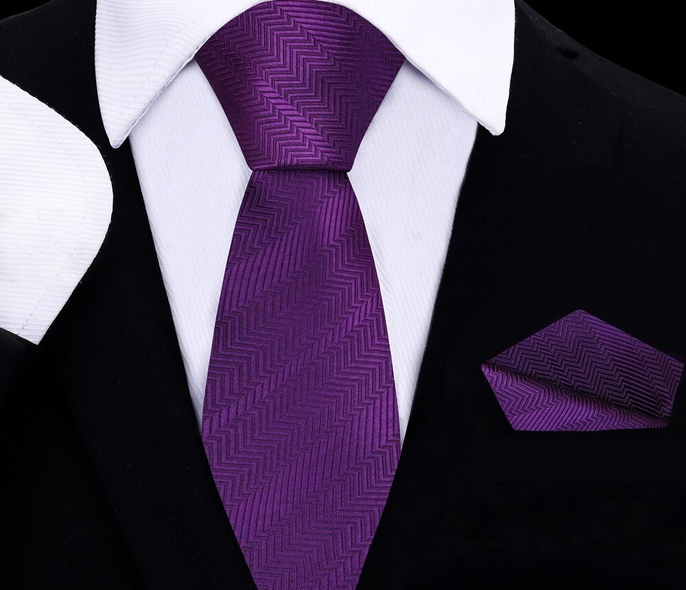 Close-up of silk kids necktie with deep purple sheen