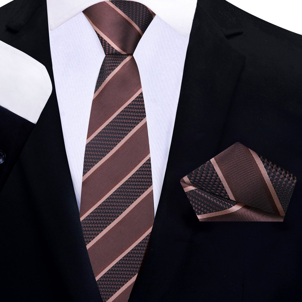 Man wearing a formal necktie for business meetings with a matching handkerchief