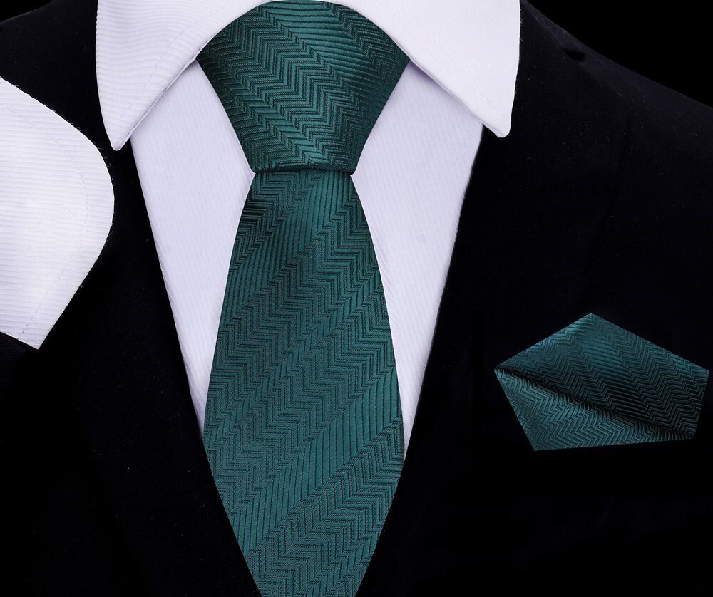 Children wearing deep pine green silk necktie with matching pocket square at a wedding