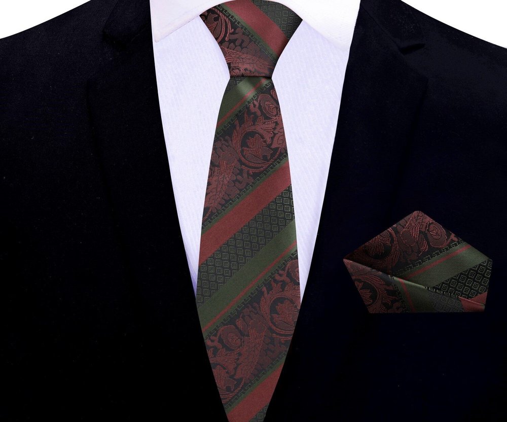 Luxury silk tie and handkerchief set displayed elegantly on a tailored suit, perfect for spring formal events.