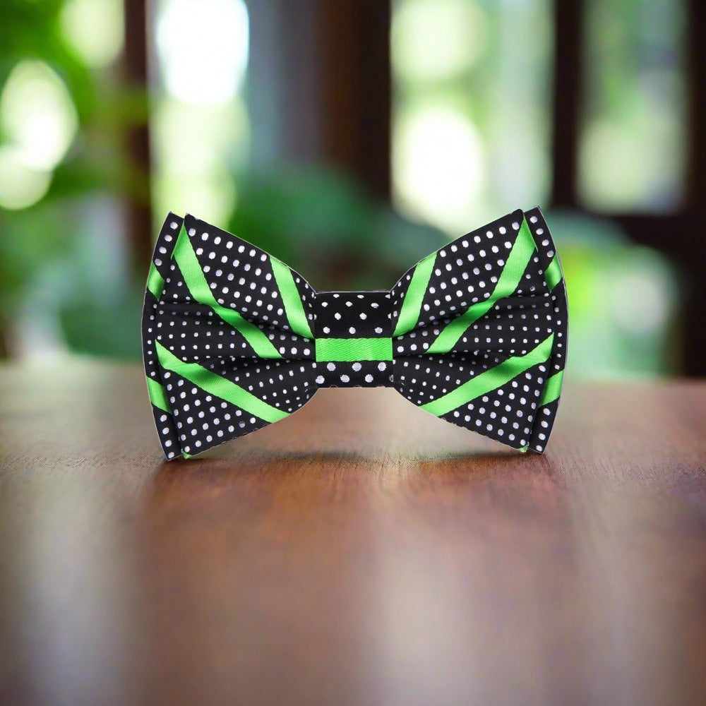 Elegant bow tie paired with a charcoal grey suit, perfect for formal events.