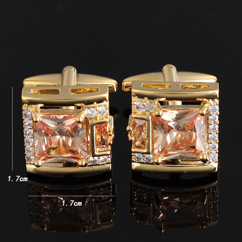 Chrome oval cufflinks with clear stone - a sophisticated accessory.
