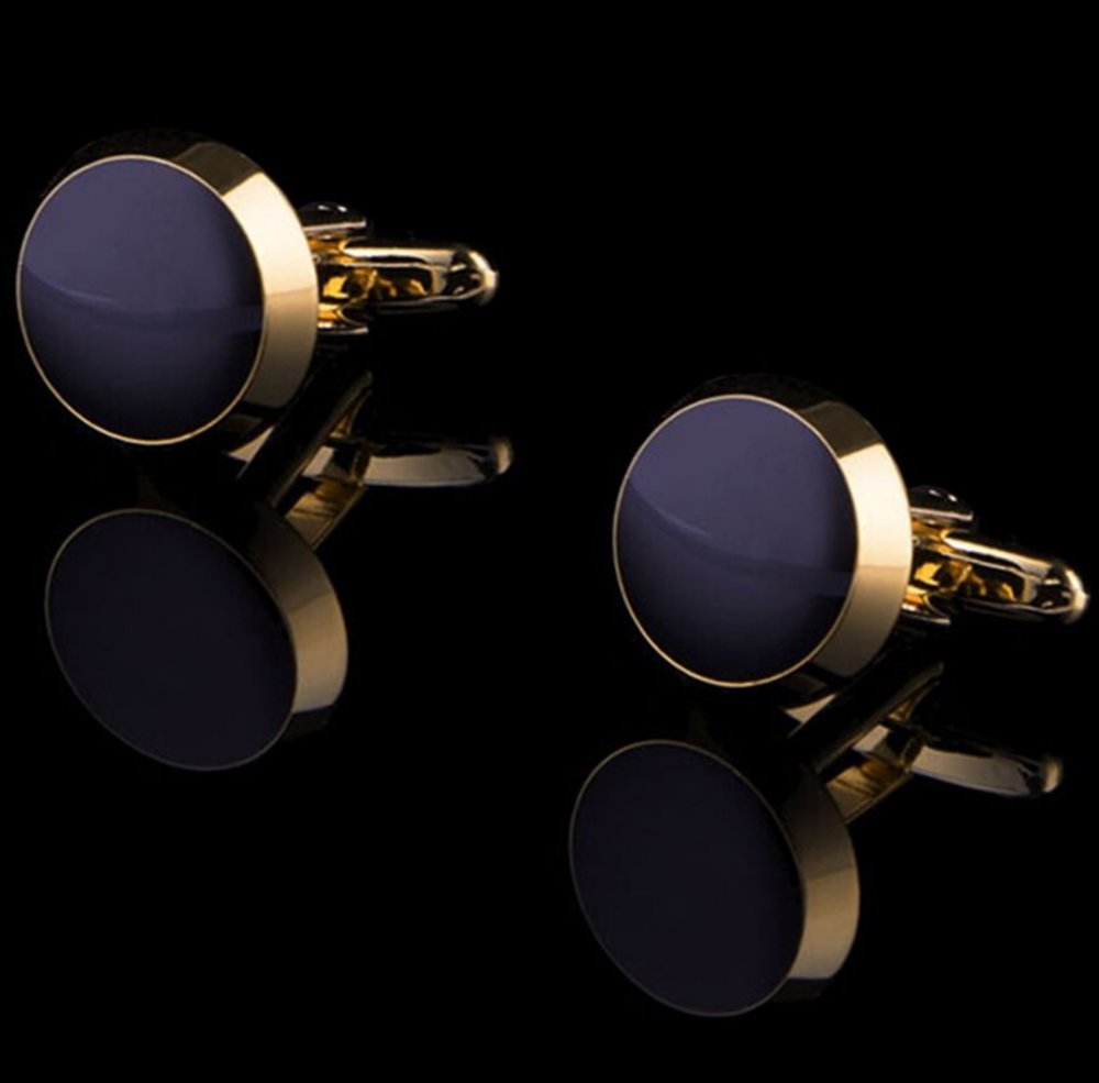 Golden Compass Circle Cufflinks displayed in a gift box – unique cufflinks gifts for him