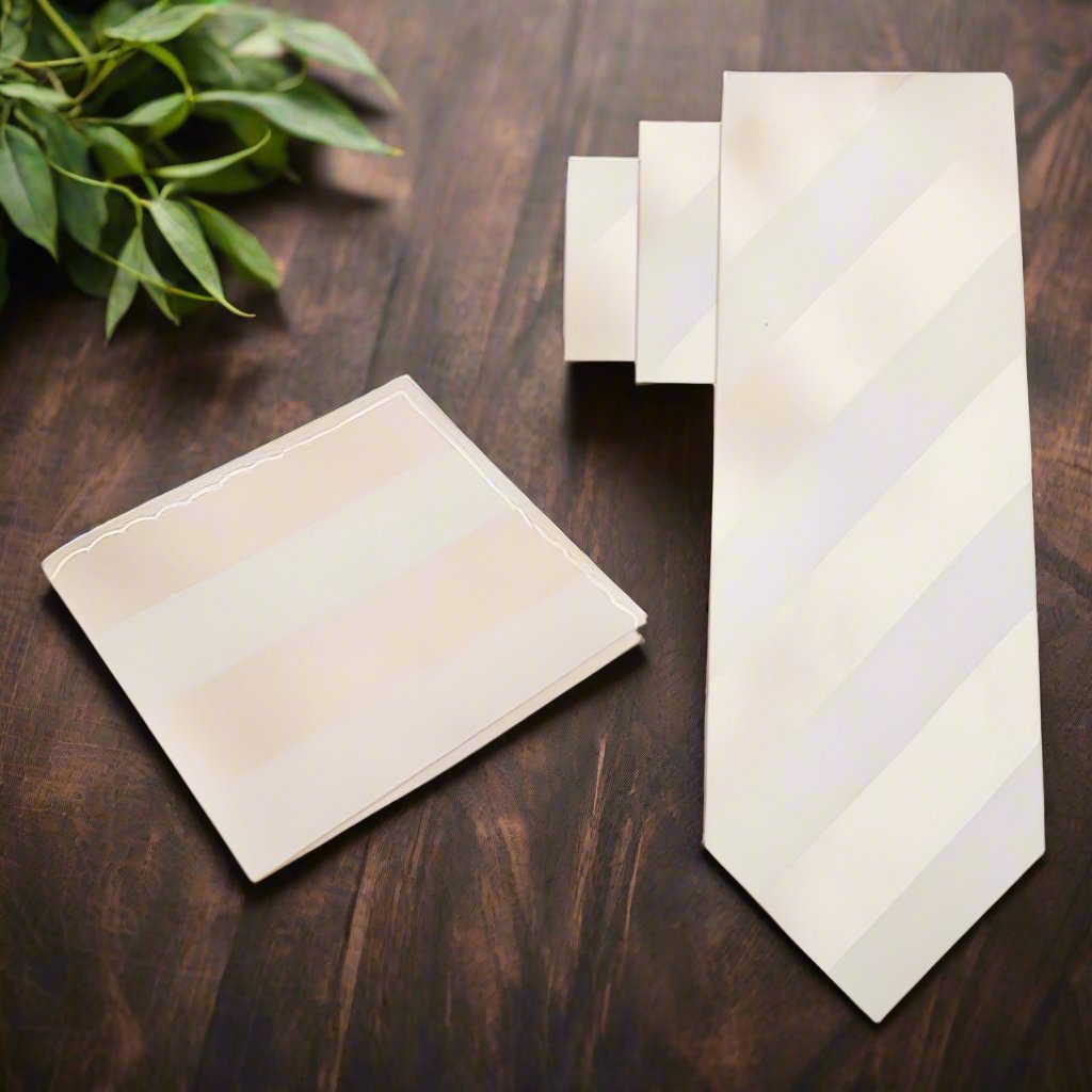 Elegant silk tie for men displayed on a wooden background, showcasing vibrant colors