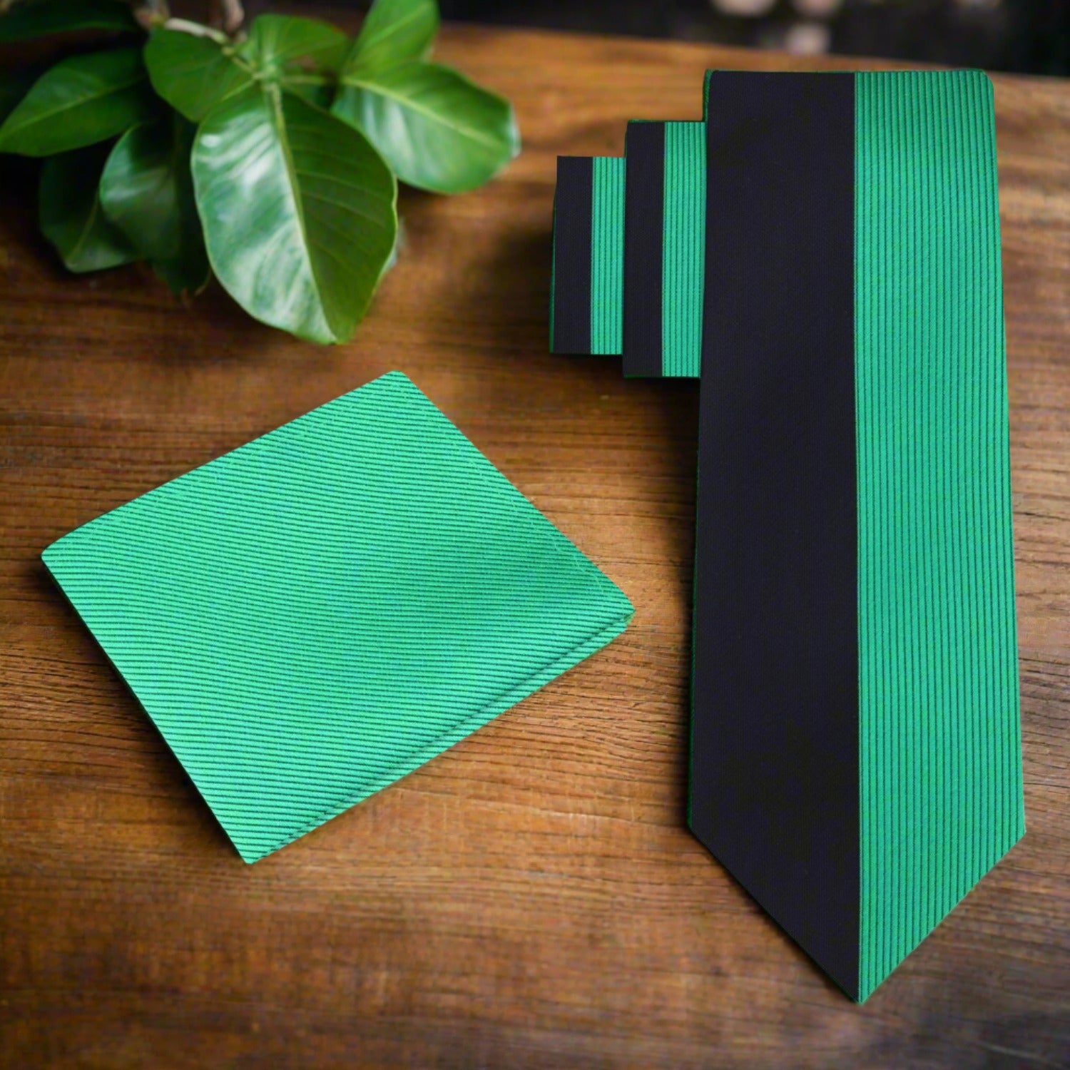 The necktie displayed against a charcoal grey suit, ideal for evening events.