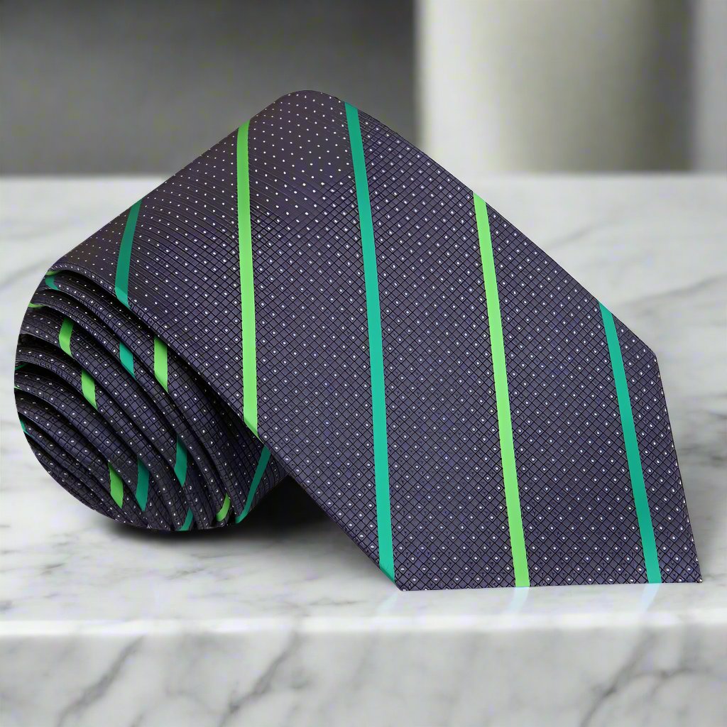 Folded silk tie and matching pocket square for formal events