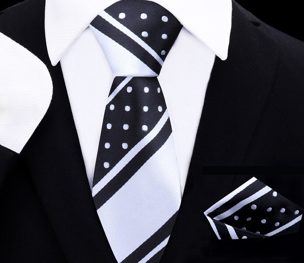 Close-up of kids silk tie with polka dot pattern, suitable for formal wear