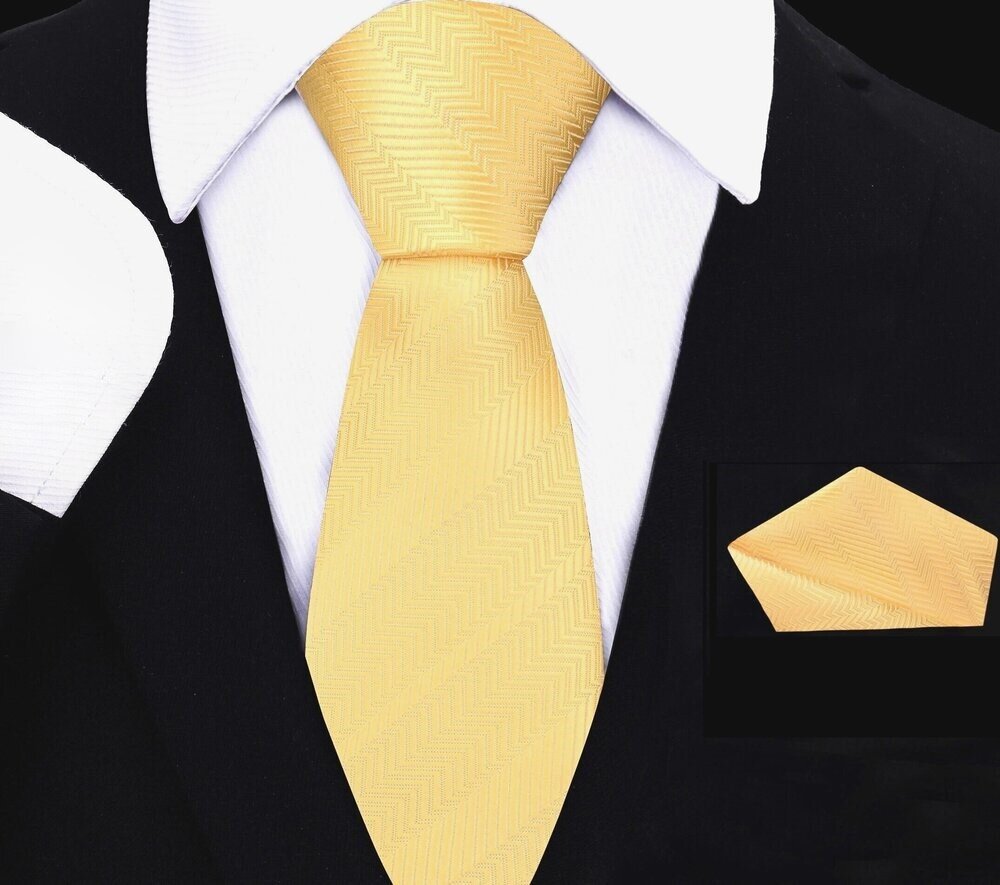 Dandelion yellow silk necktie for boys, styled elegantly for a formal look.
