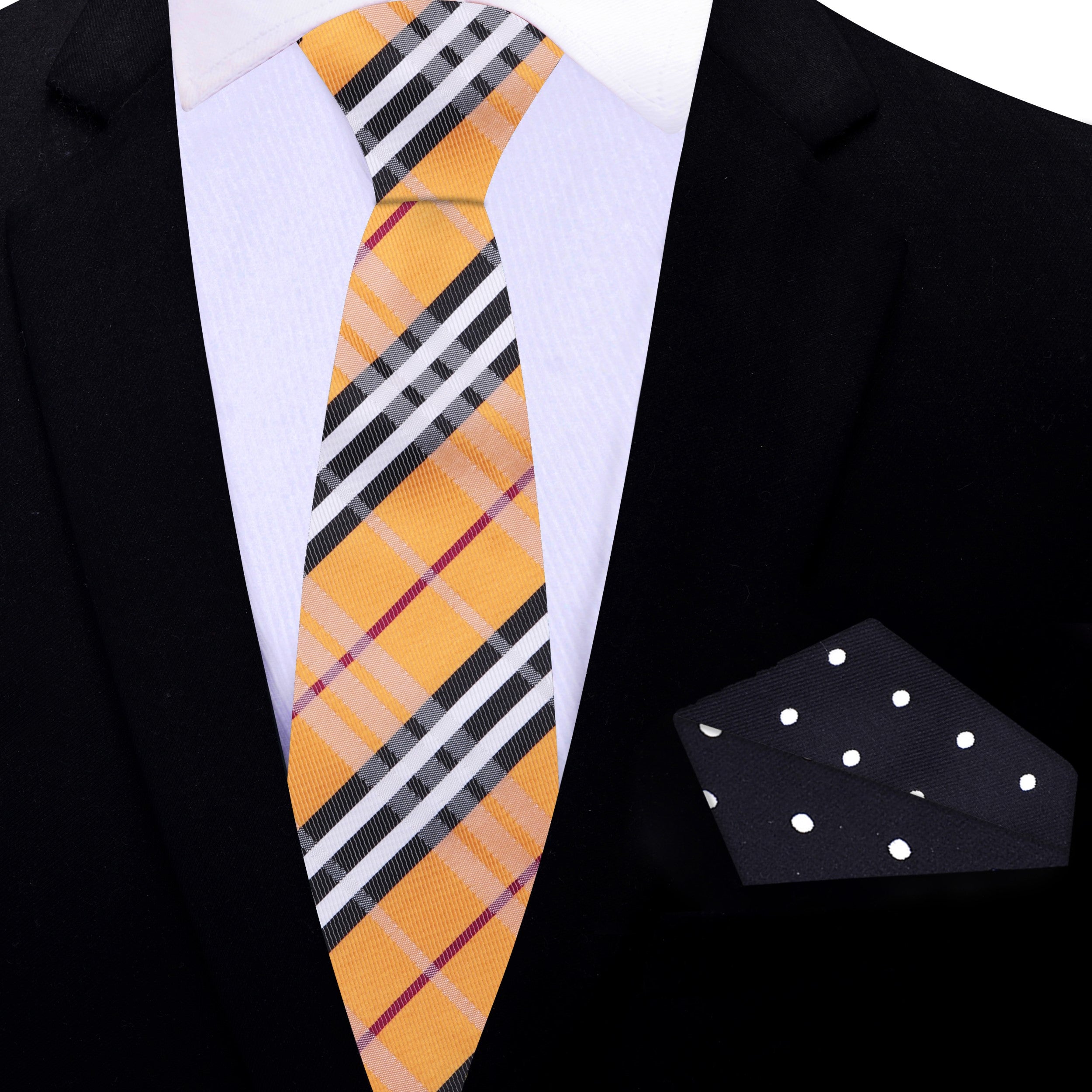 Flat lay of the silk necktie with matching pocket square, ideal for weddings and semi-formal gatherings