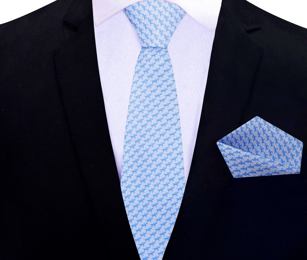 Elegant mens necktie featuring equestrian themed horse pattern, suitable for outdoor weddings and garden parties