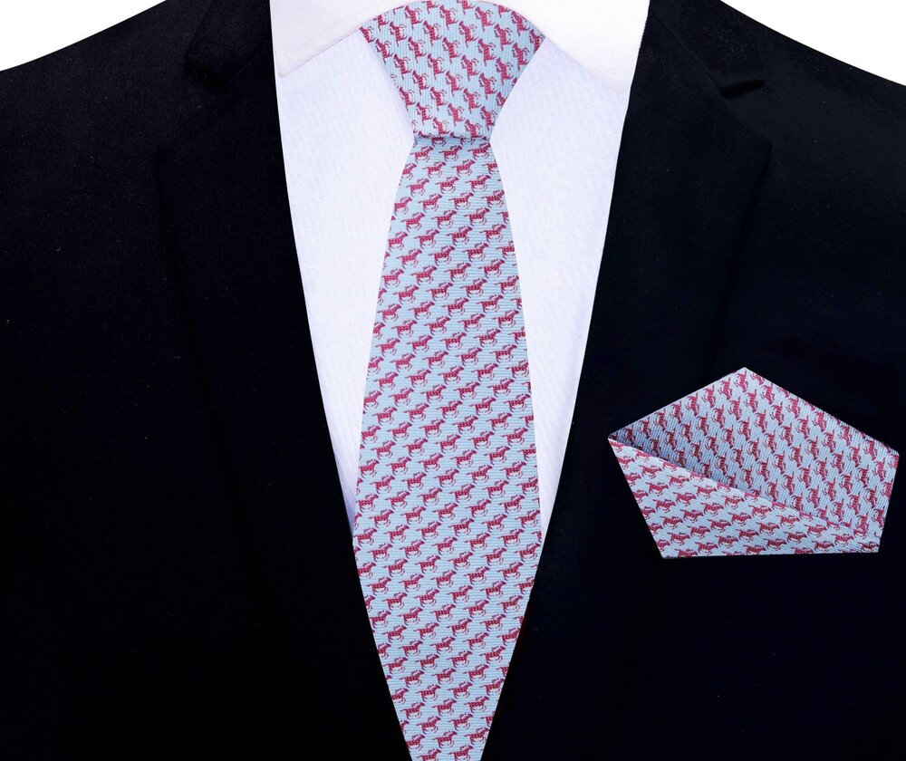 Elegant mens necktie featuring equestrian themed horse pattern, suitable for outdoor weddings and garden parties