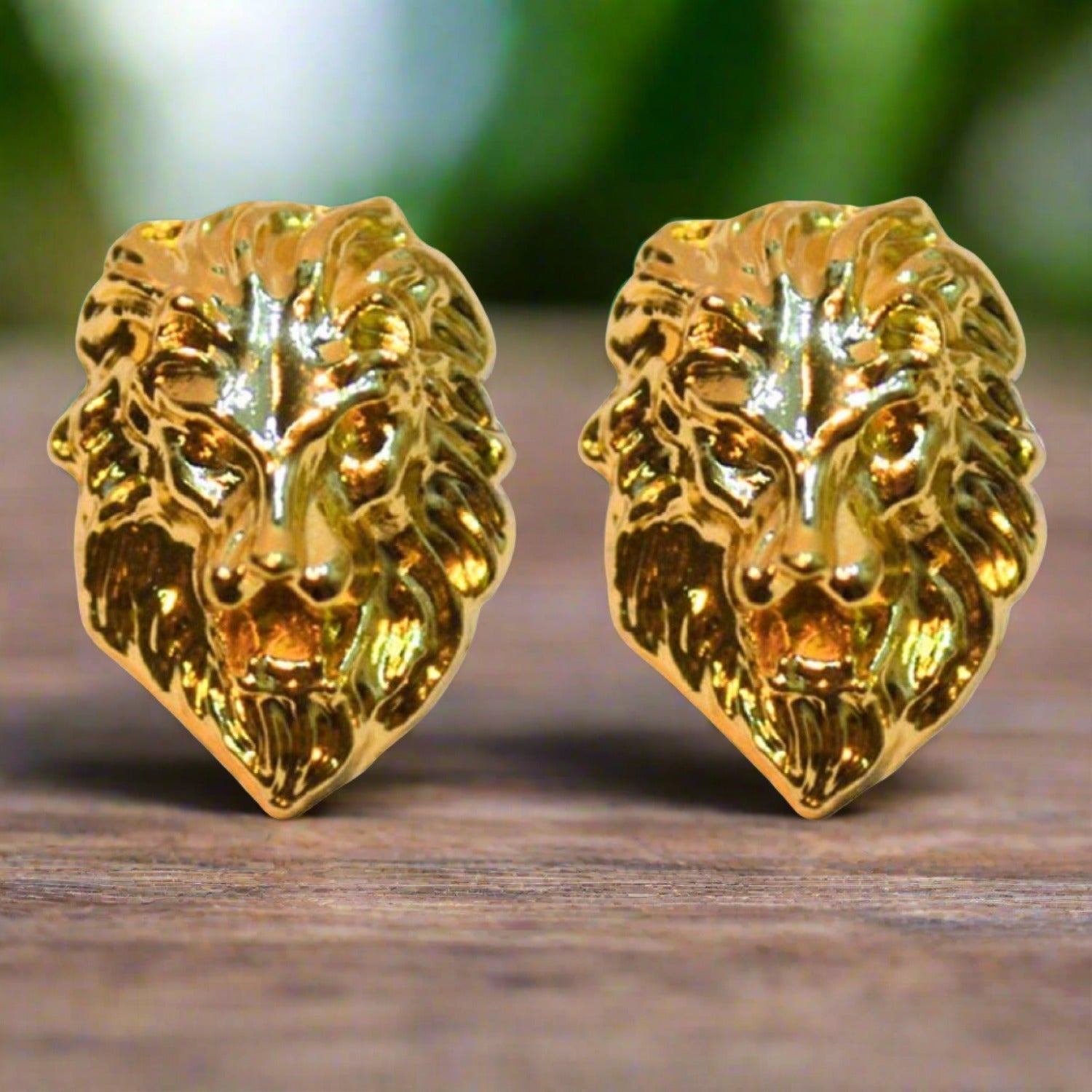 Close-up of lion lapel pin showing intricate zinc alloy detailing