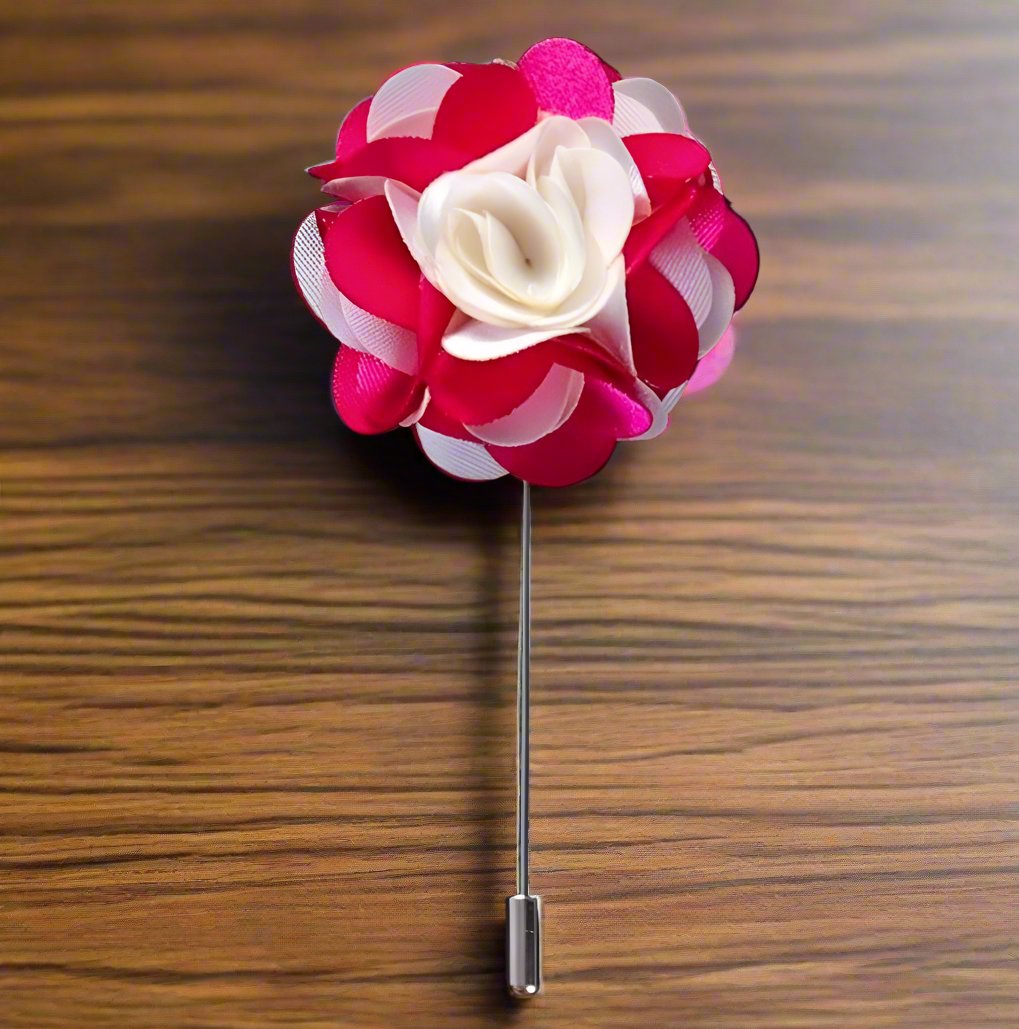 Close-up view of the vibrant leaf lapel pin showcasing its colorful design and quality material