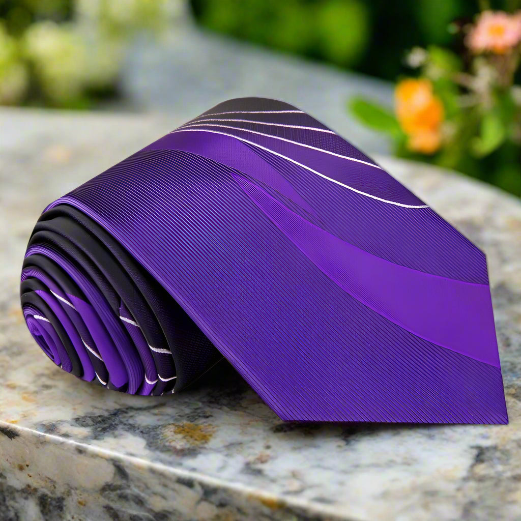 Fashionable mens silk tie featuring unique patterned design, ideal for upscale dinners