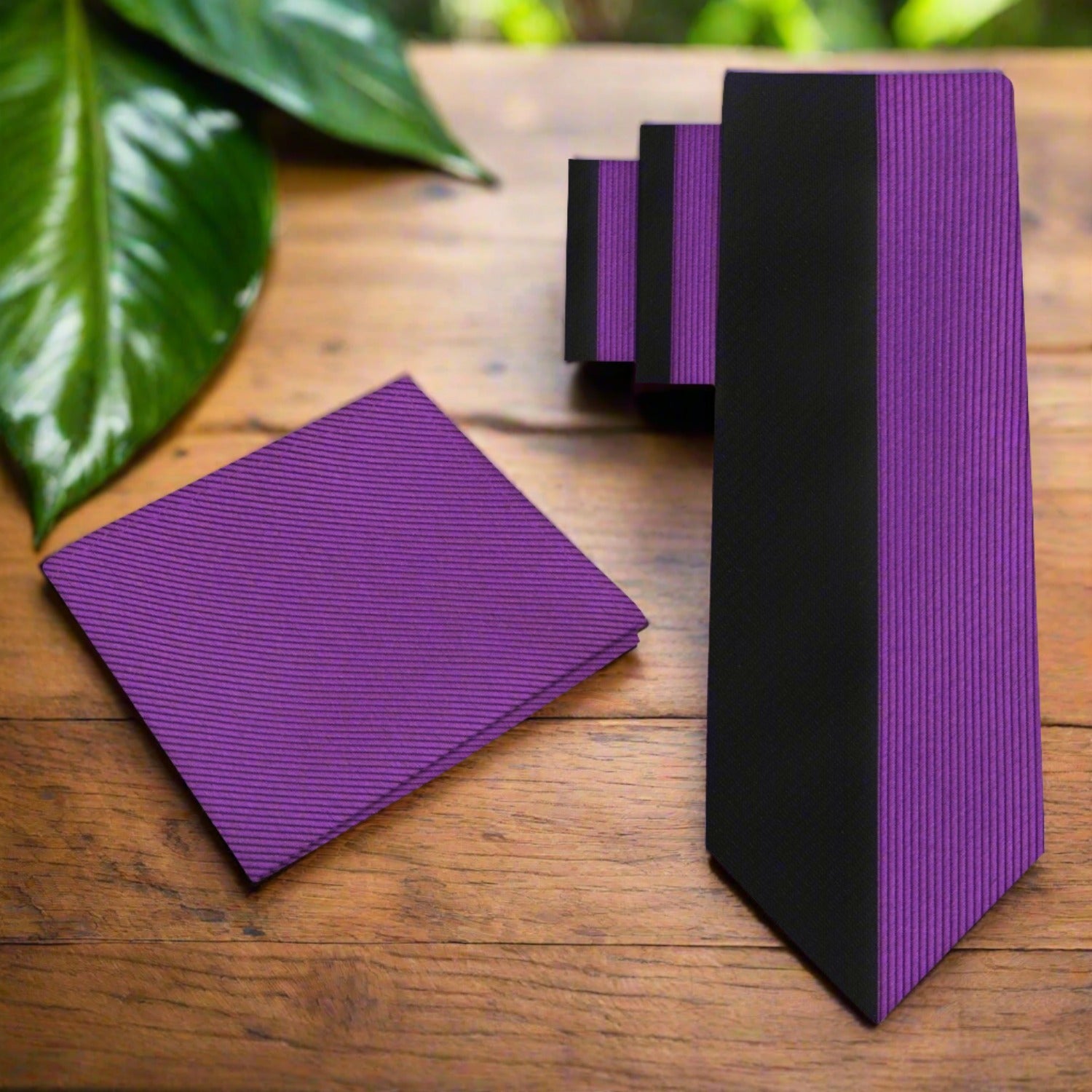 The necktie displayed against a charcoal grey suit, ideal for evening events.