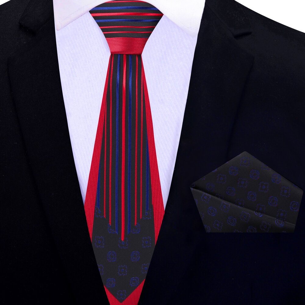Stylish mens necktie with matching pocket square for formal events