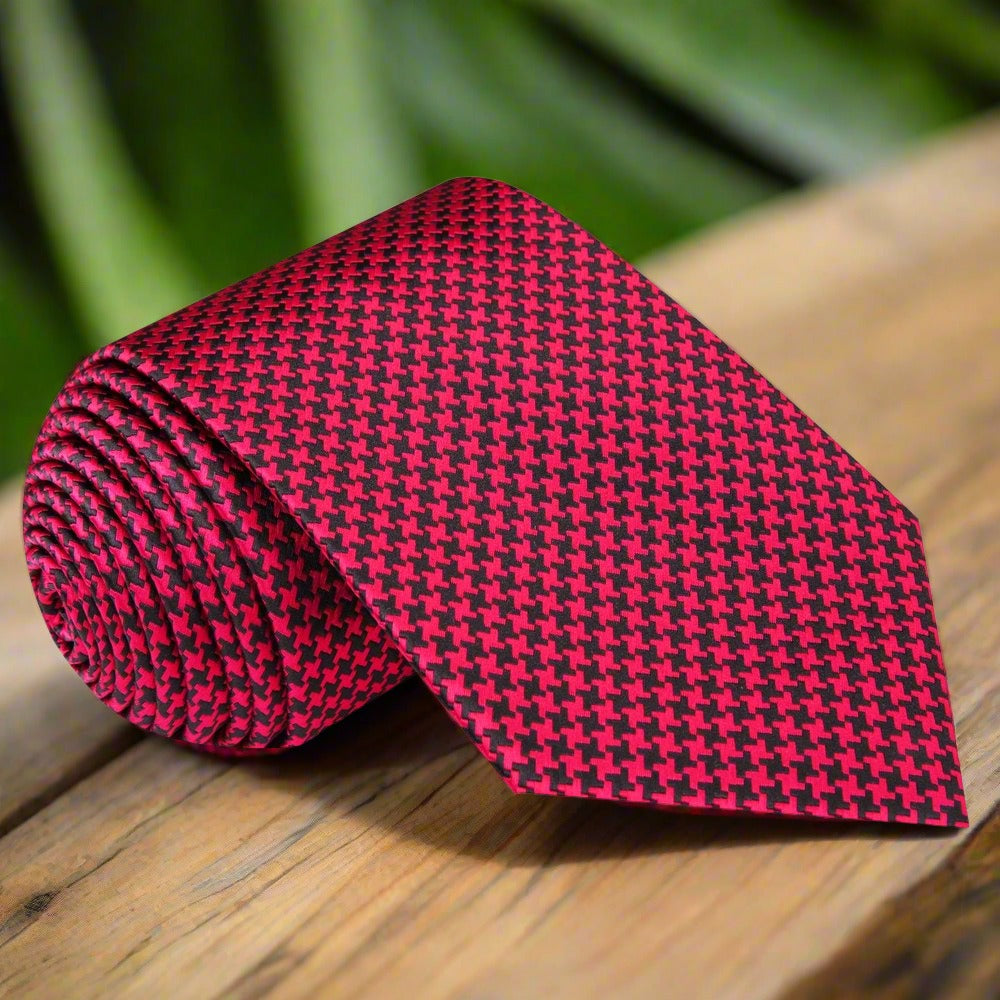 Man wearing the elegant silk necktie with a dark suit for a formal event
