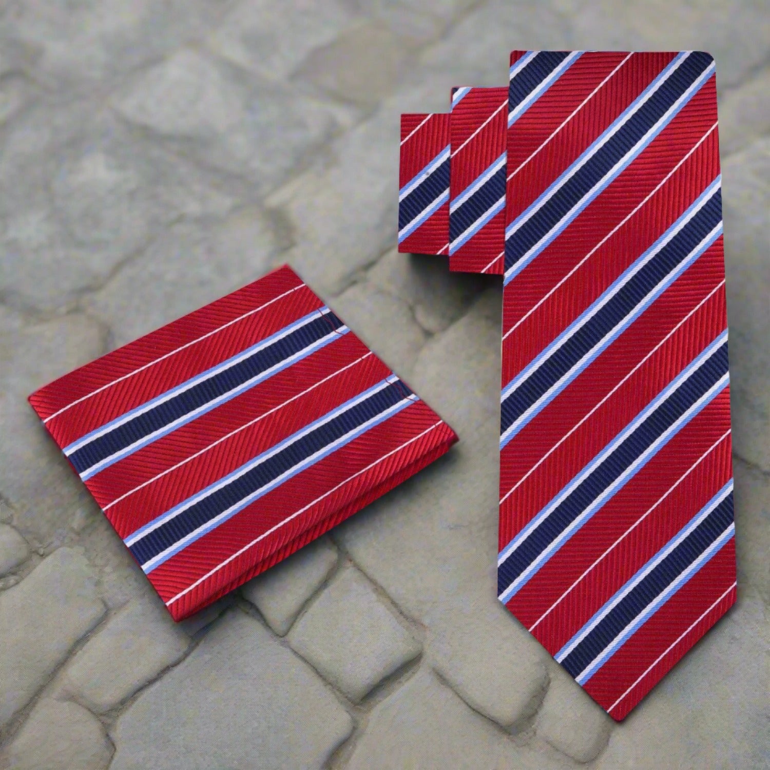 Man wearing a patriotic mens necktie at a business conference