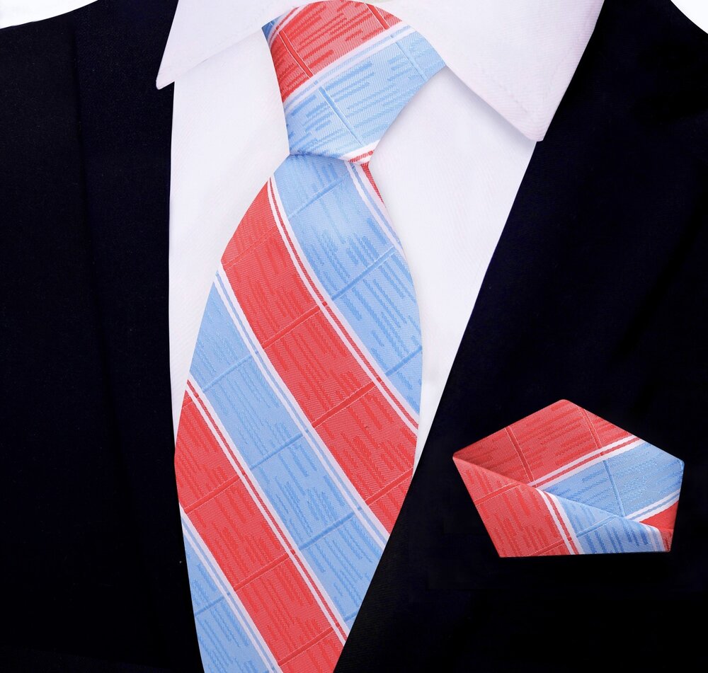 Close-up of the silk fabric and stripe design on the mens necktie