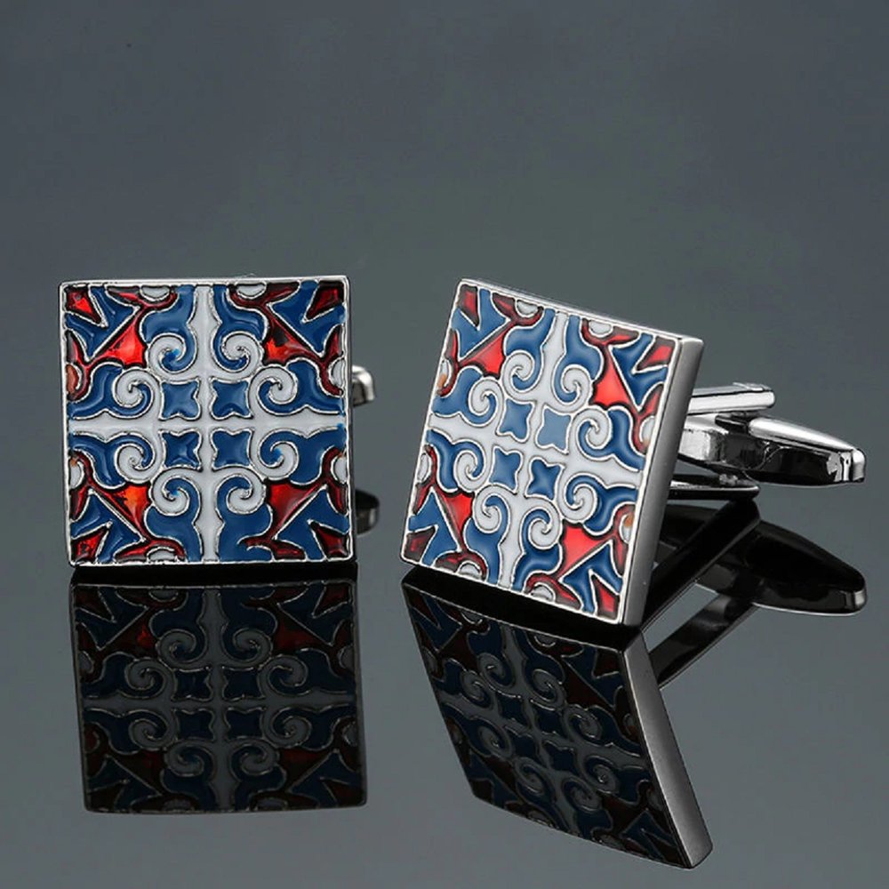 Man wearing trendy cufflinks with a tuxedo for a business event