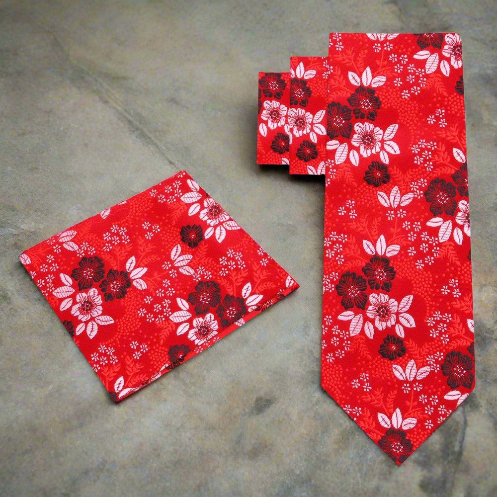 Detailed view of silk tie fabric showcasing intricate floral design