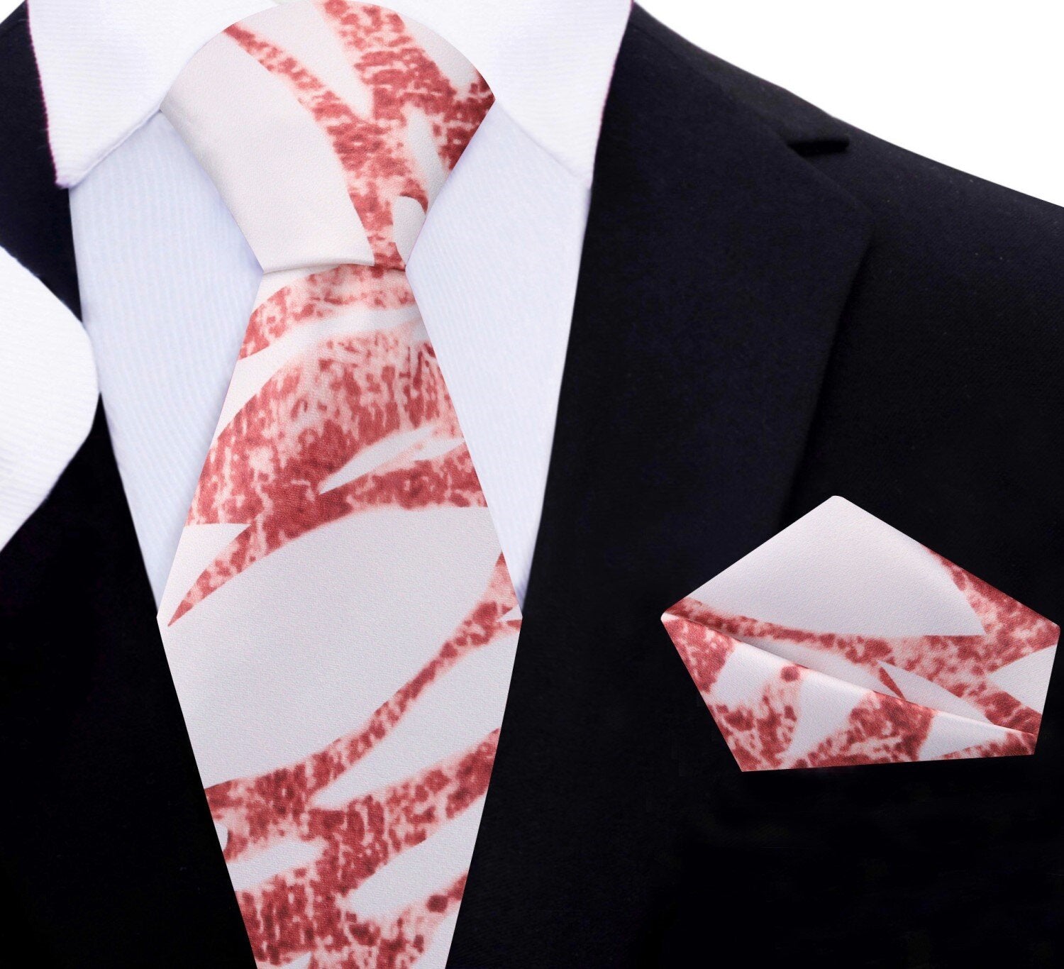 Stylish marble tie paired with light grey shirt and navy suit—ideal for cocktail parties