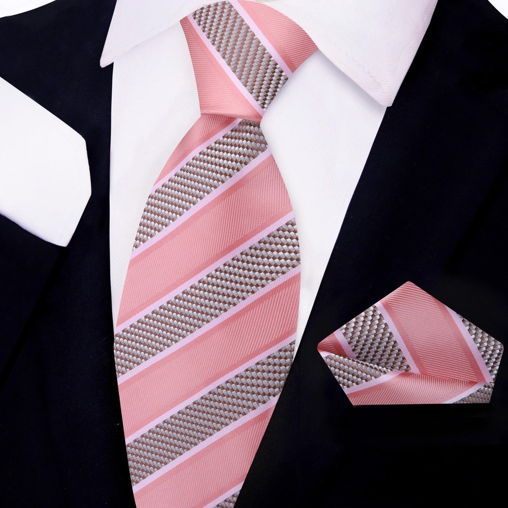 Man wearing a formal necktie for business meetings with a matching handkerchief