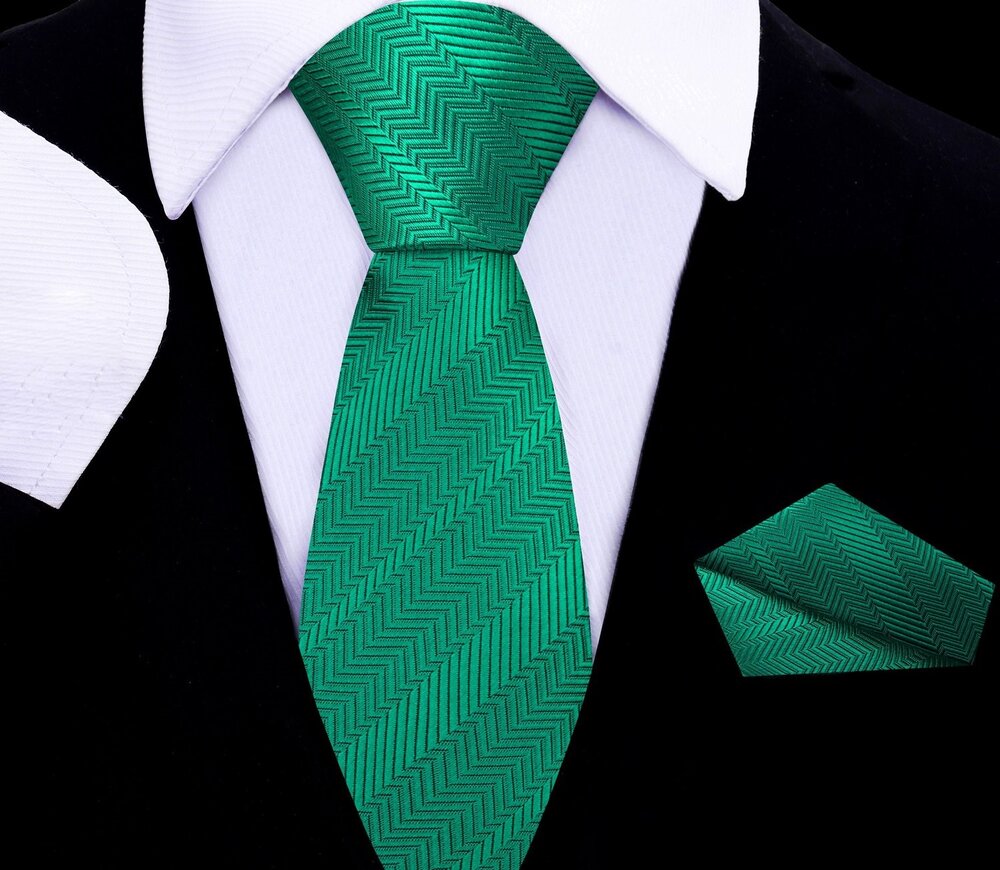 Close-up of kids shamrock green silk tie on a young boy for formal event