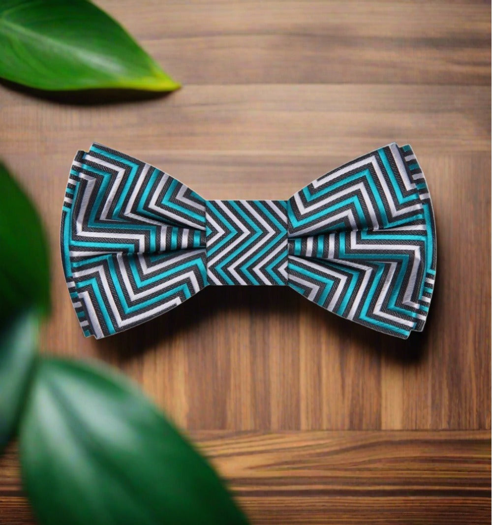 Matching pocket square for a stylish silk bow tie, ideal for formal events