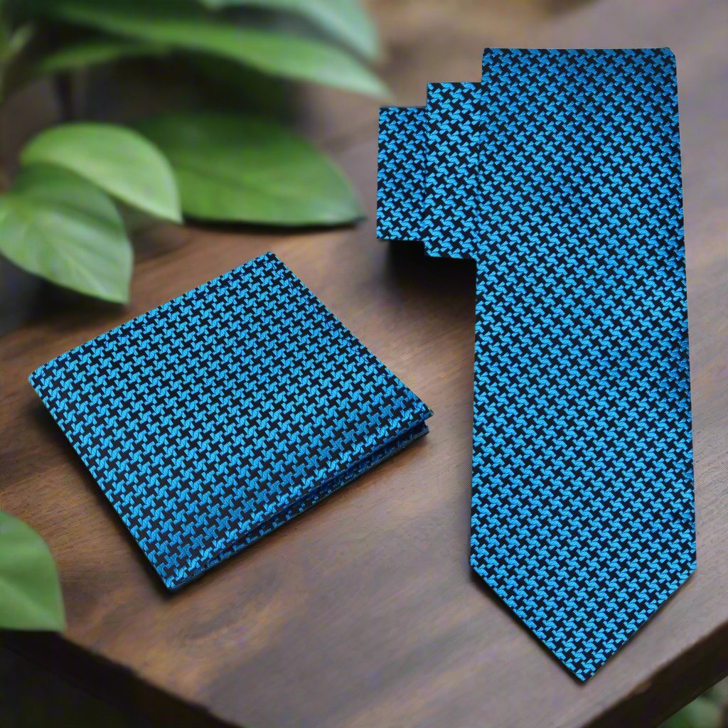 Man wearing the elegant silk necktie with a dark suit for a formal event