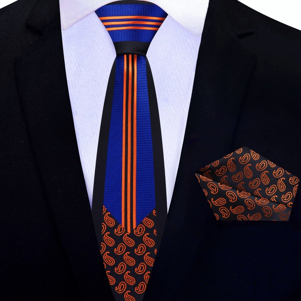 Stylish mens necktie with matching pocket square for formal events