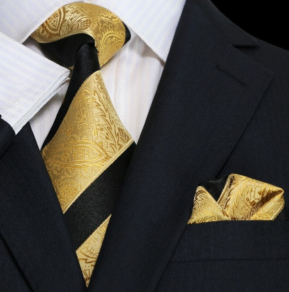 Close-up of boys luxury silk necktie with paisley pattern for wedding attire